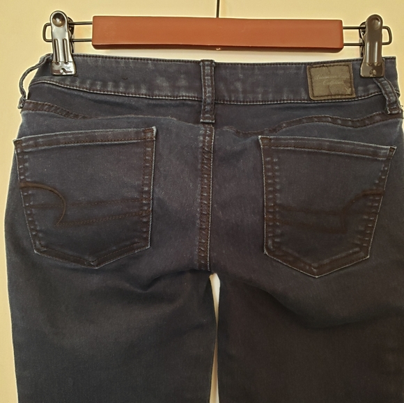 AEO Stretch Jeggings Dark Blue Wash Size 0 - Picture 3 of 6